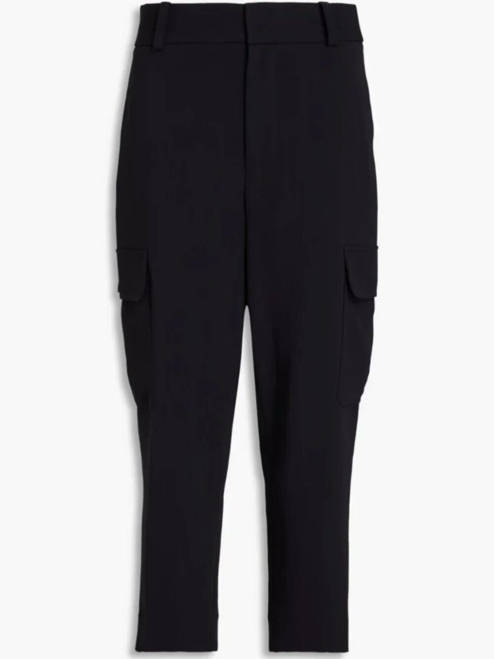 New Frame high rise crepe straight leg relaxed ankle cropped cargo trouser pants - Picture 3 of 11